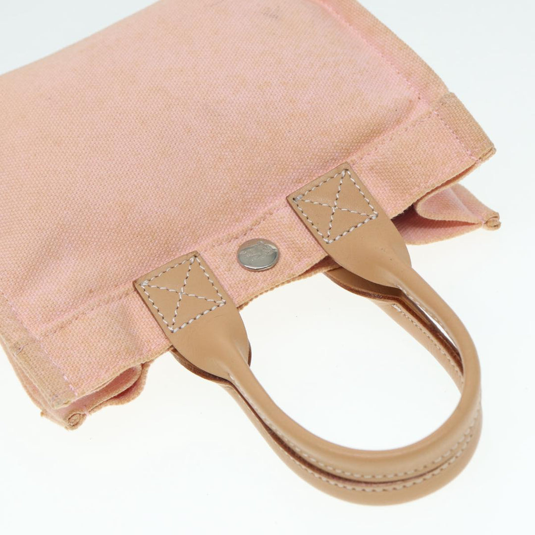 Burberry Blue Label Hand Bag Canvas Pink Beige Auth ti1990