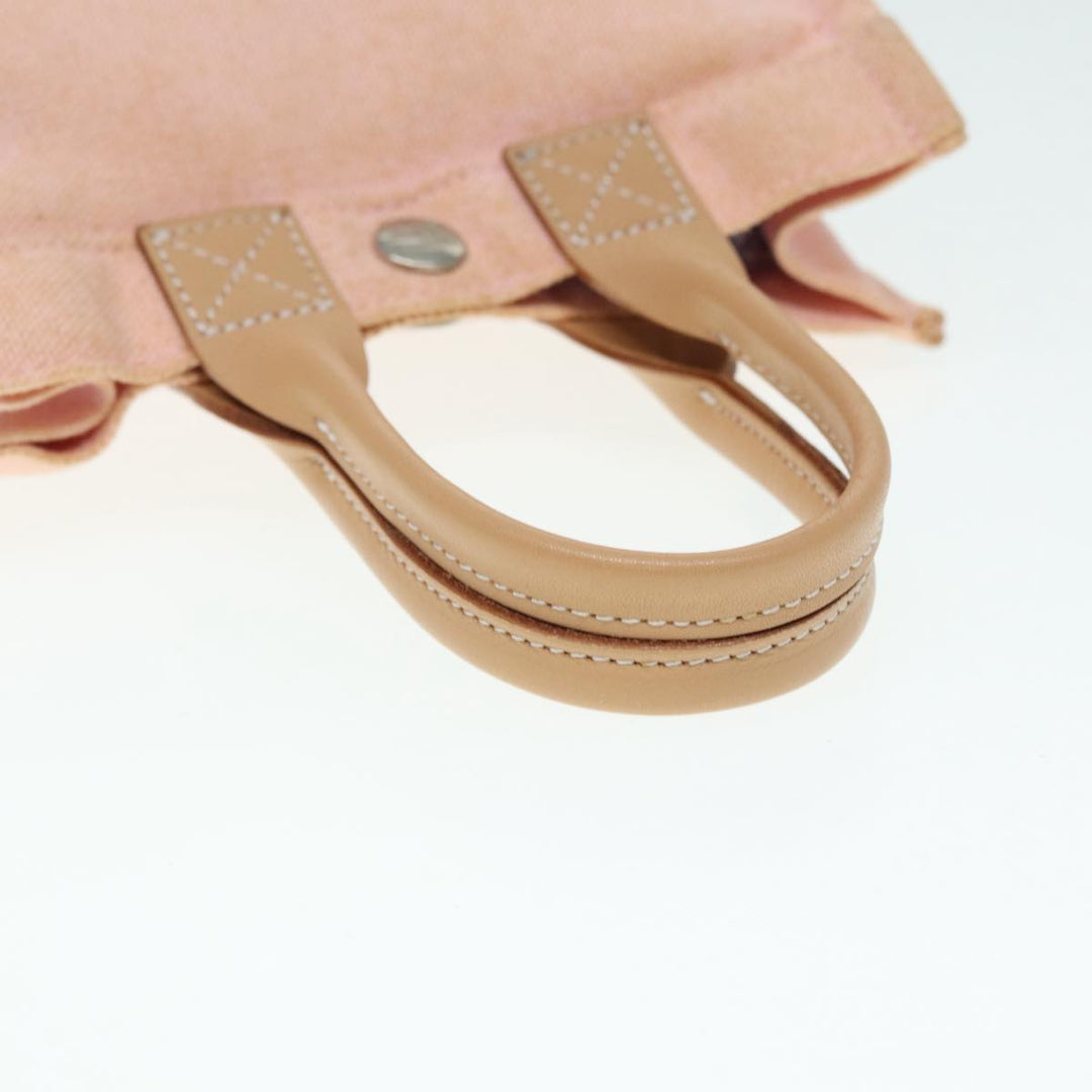Burberry Blue Label Hand Bag Canvas Pink Beige Auth ti1990