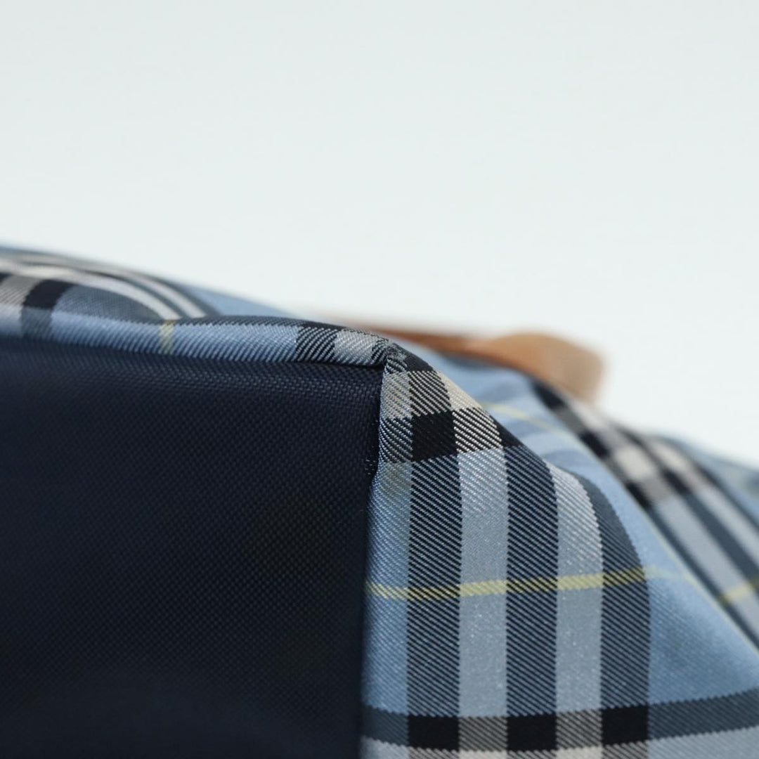 BurberrySs Nova Check Blue Label Hand Bag Nylon Blue Auth ti1991