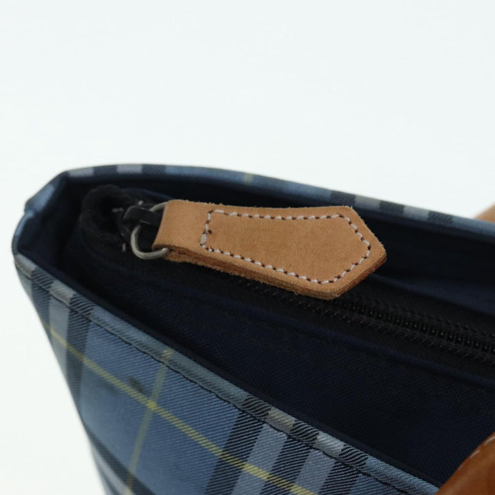 BurberrySs Nova Check Blue Label Hand Bag Nylon Blue Auth ti1991