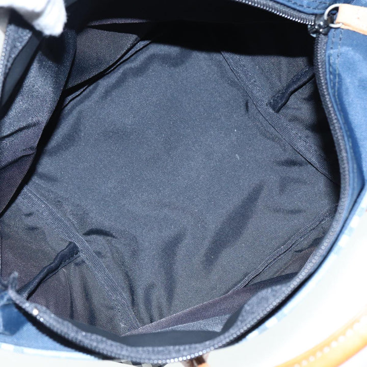 BurberrySs Nova Check Blue Label Hand Bag Nylon Blue Auth ti1991