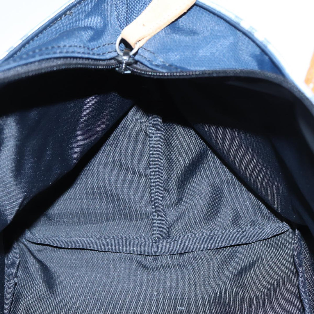 BurberrySs Nova Check Blue Label Hand Bag Nylon Blue Auth ti1991