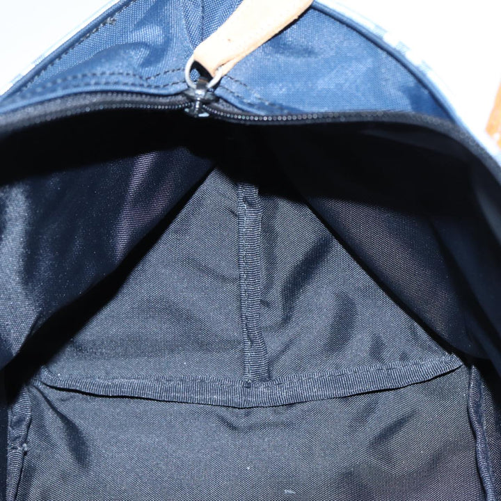 BurberrySs Nova Check Blue Label Hand Bag Nylon Blue Auth ti1991