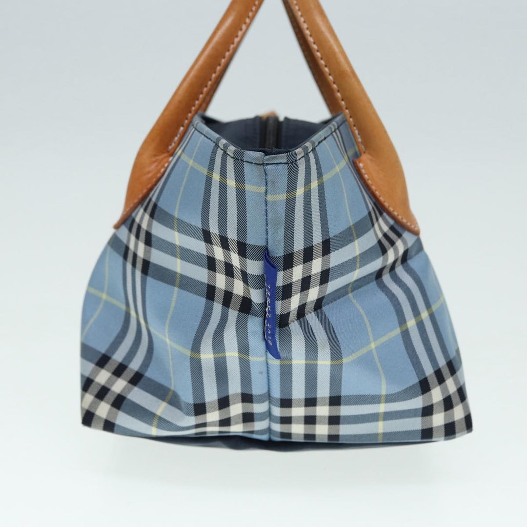 BurberrySs Nova Check Blue Label Hand Bag Nylon Blue Auth ti1991