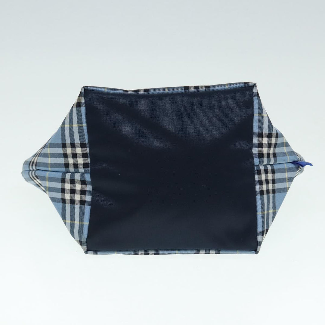 BurberrySs Nova Check Blue Label Hand Bag Nylon Blue Auth ti1991