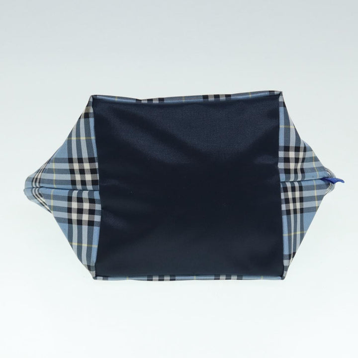 BurberrySs Nova Check Blue Label Hand Bag Nylon Blue Auth ti1991