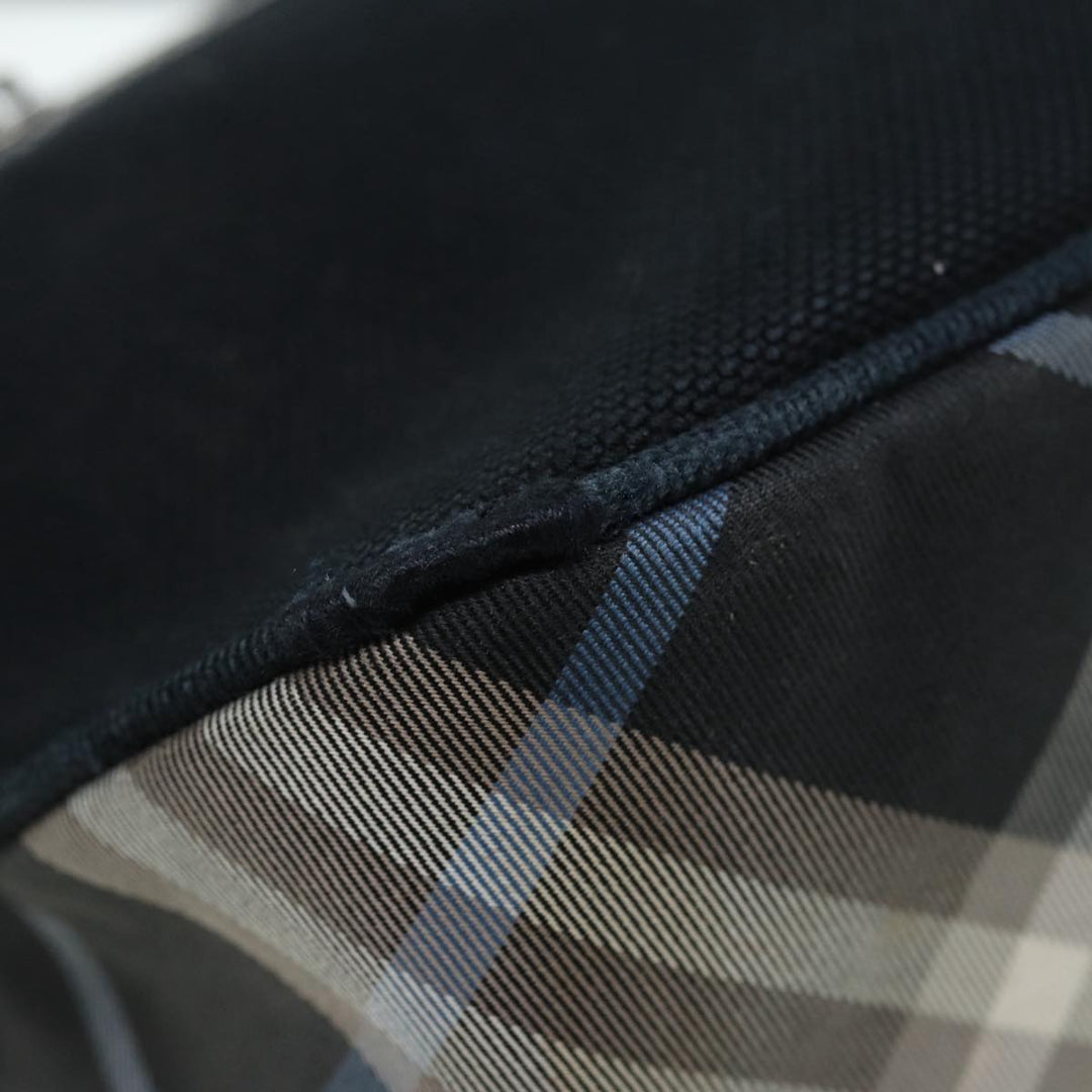 Burberry Blue Label Shoulder Bag Canvas Black Silver Auth ti1992