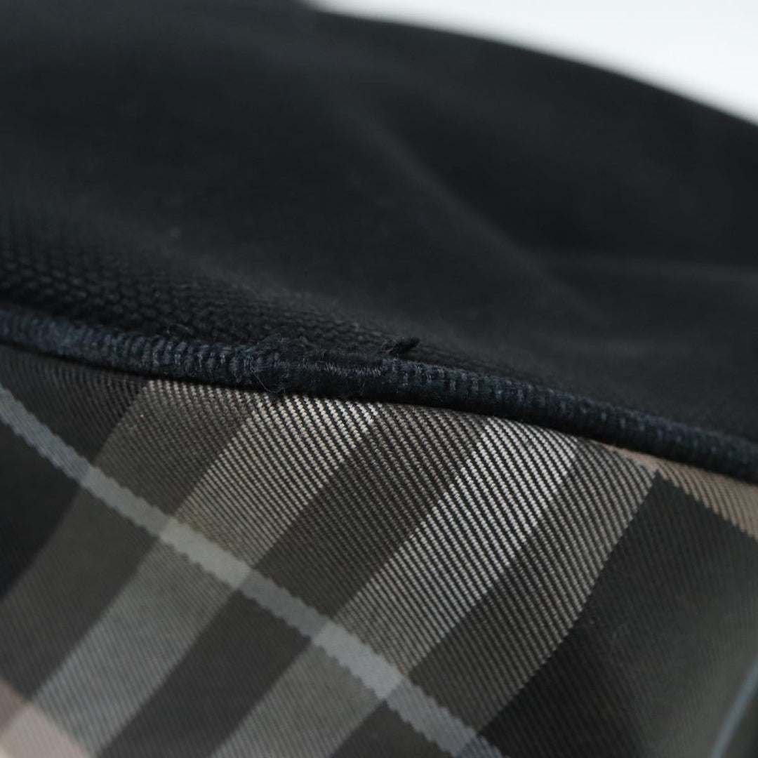 Burberry Blue Label Shoulder Bag Canvas Black Silver Auth ti1992