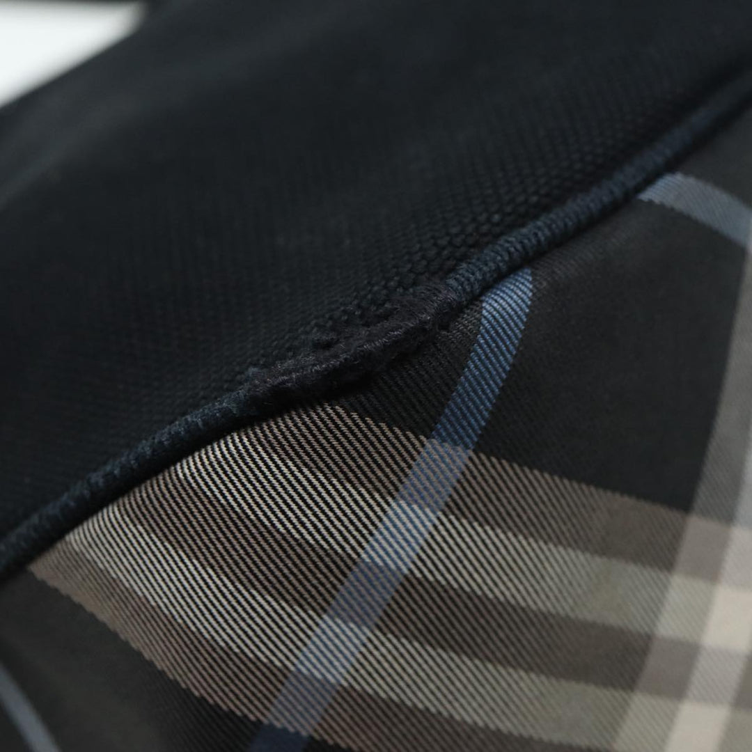 Burberry Blue Label Shoulder Bag Canvas Black Silver Auth ti1992