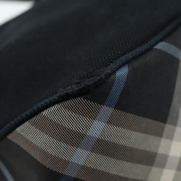 Burberry Blue Label Shoulder Bag Canvas Black Silver Auth ti1992