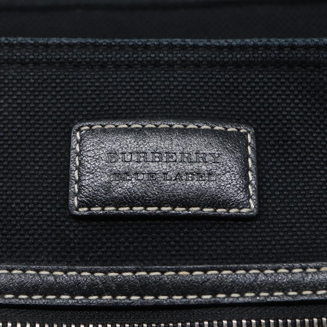 Burberry Blue Label Shoulder Bag Canvas Black Silver Auth ti1992
