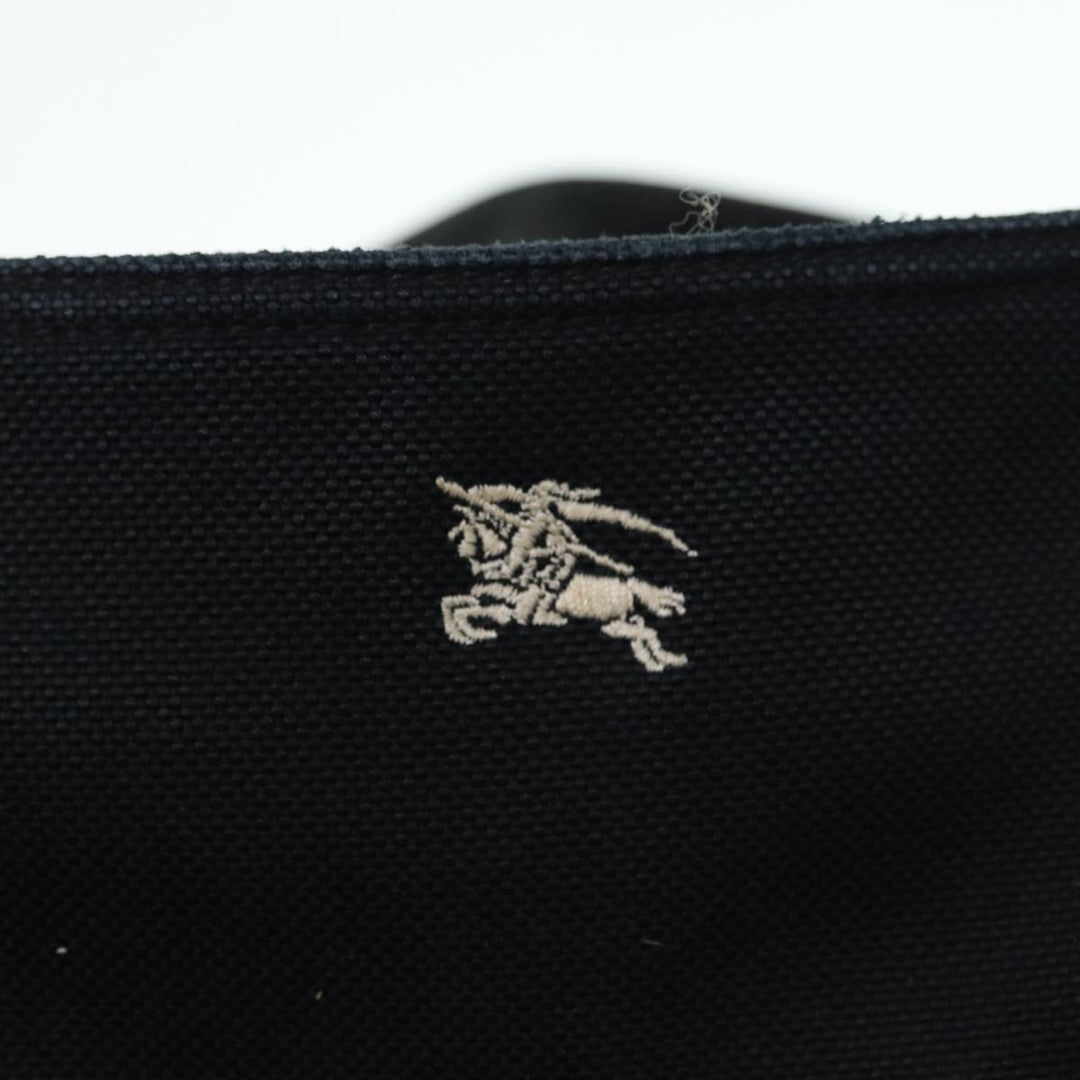 Burberry Blue Label Shoulder Bag Canvas Black Silver Auth ti1992