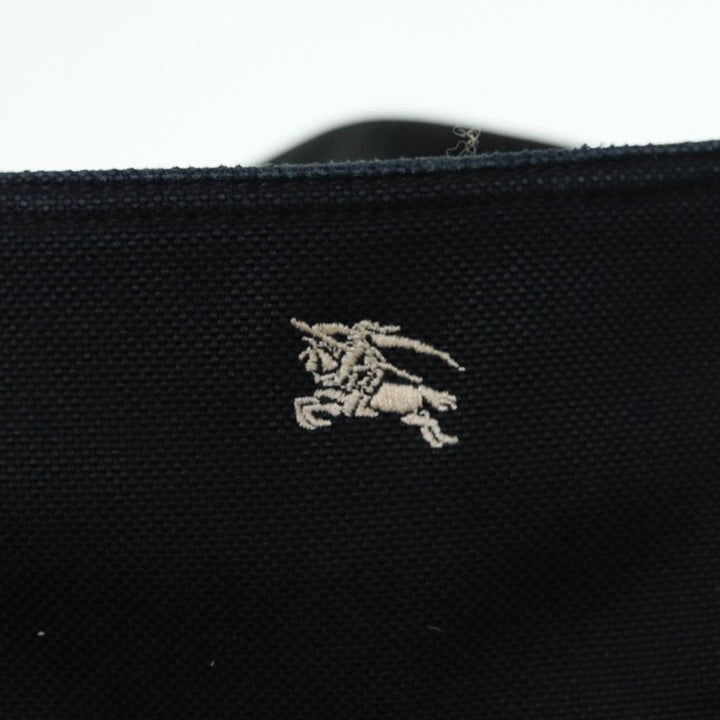 Burberry Blue Label Shoulder Bag Canvas Black Silver Auth ti1992