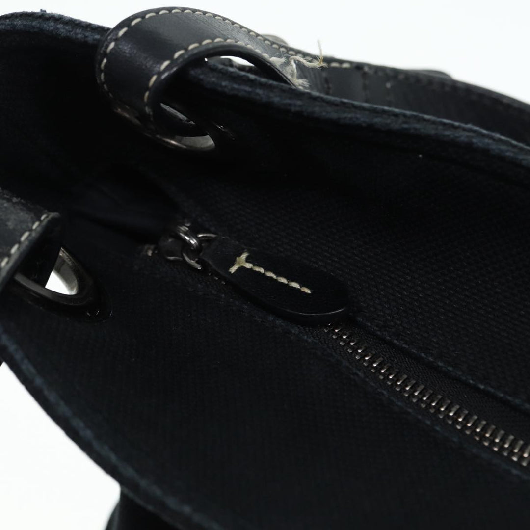 Burberry Blue Label Shoulder Bag Canvas Black Silver Auth ti1992