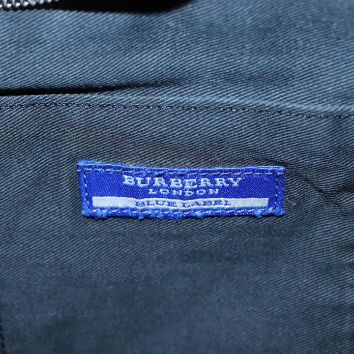 Burberry Blue Label Shoulder Bag Canvas Black Silver Auth ti1992