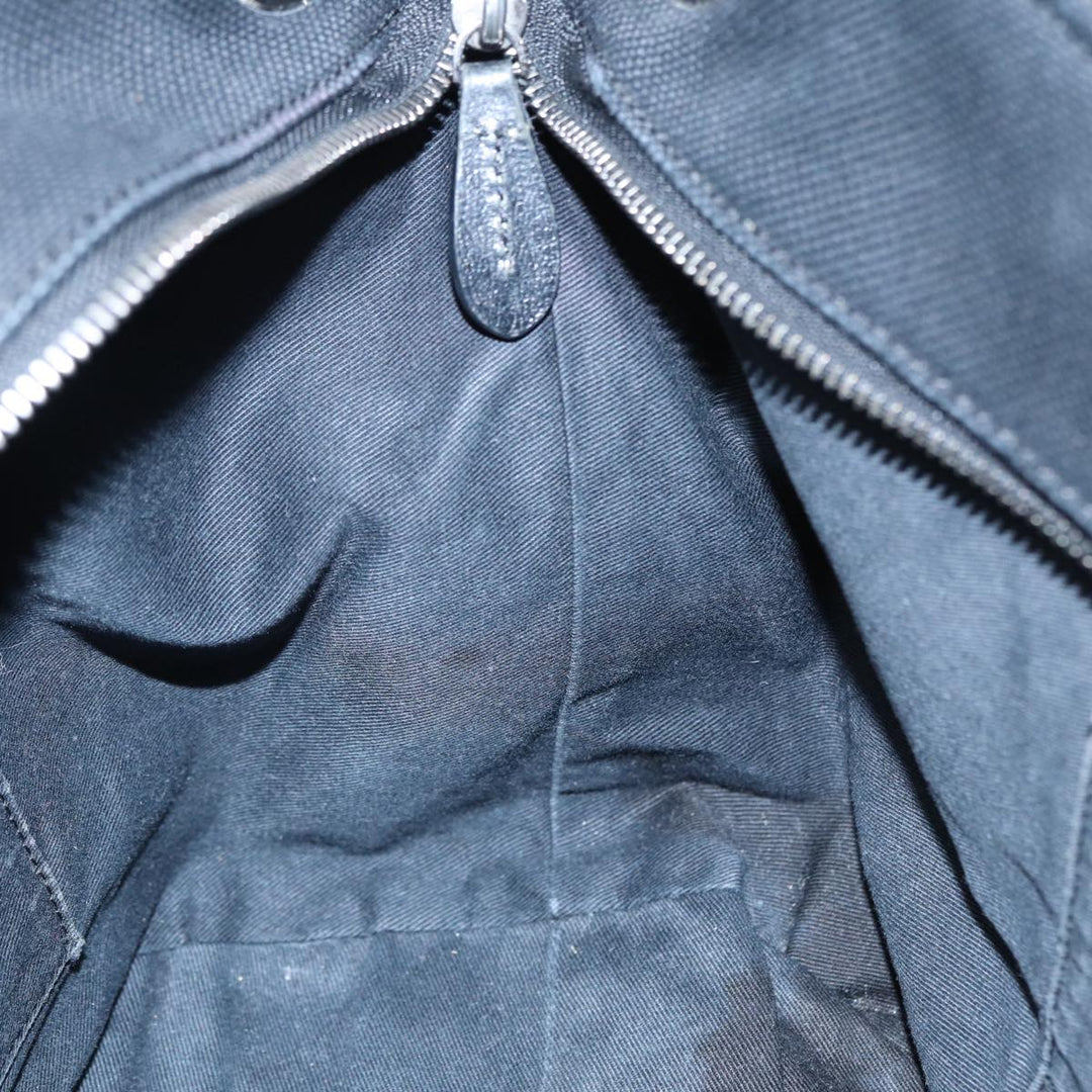 Burberry Blue Label Shoulder Bag Canvas Black Silver Auth ti1992