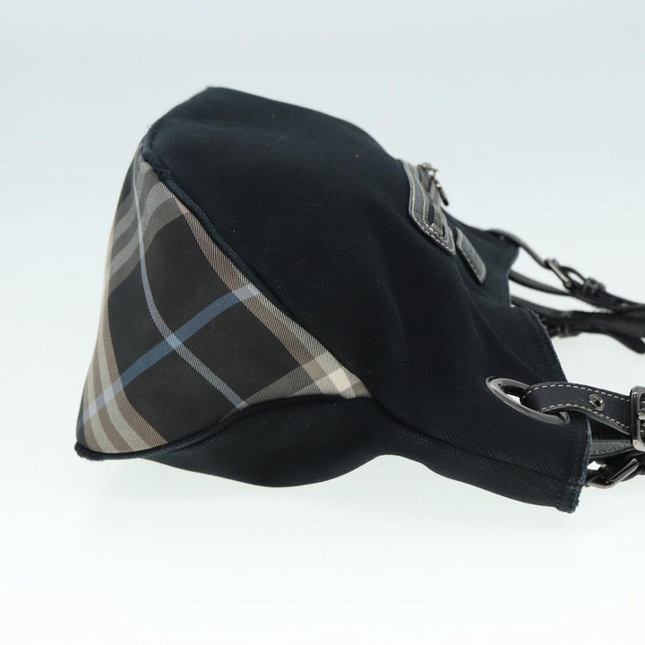 Burberry Blue Label Shoulder Bag Canvas Black Silver Auth ti1992