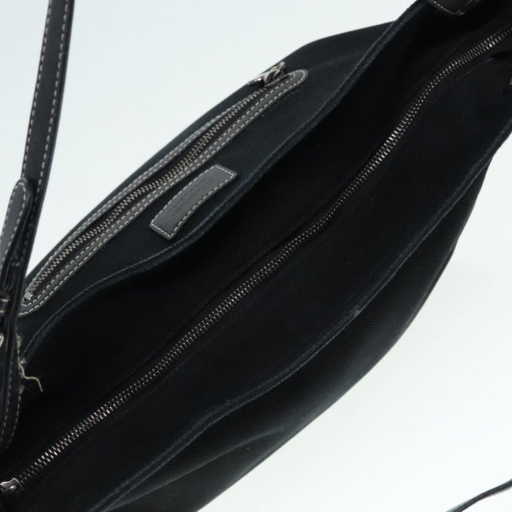 Burberry Blue Label Shoulder Bag Canvas Black Silver Auth ti1992