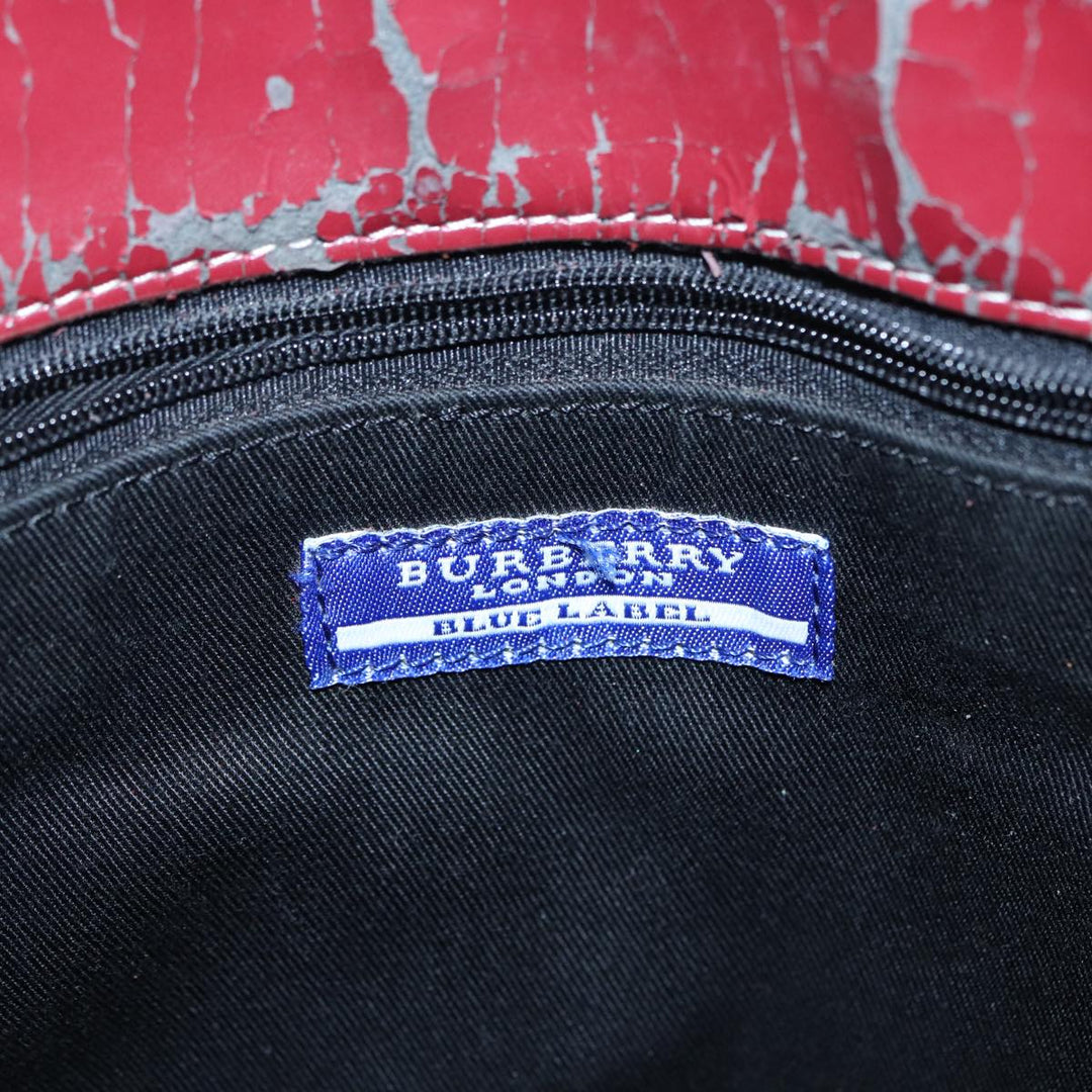 Burberry Nova Check Blue Label Hand Bag Nylon Beige Red Auth ti1993