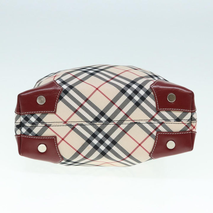 Burberry Nova Check Blue Label Hand Bag Nylon Beige Red Auth ti1993