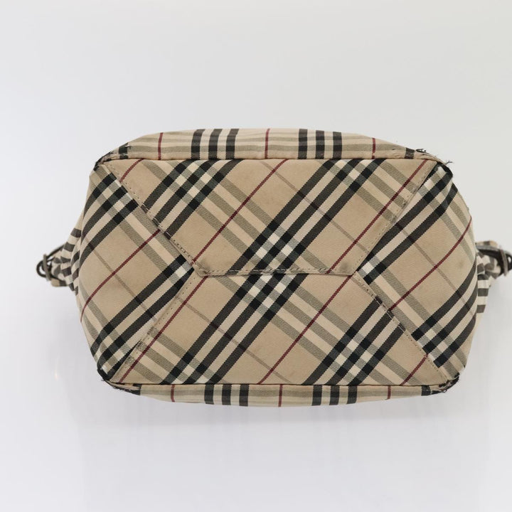 BurberrySs Nova Check Hand Bag Canvas 2Set Beige Black Auth ti1995
