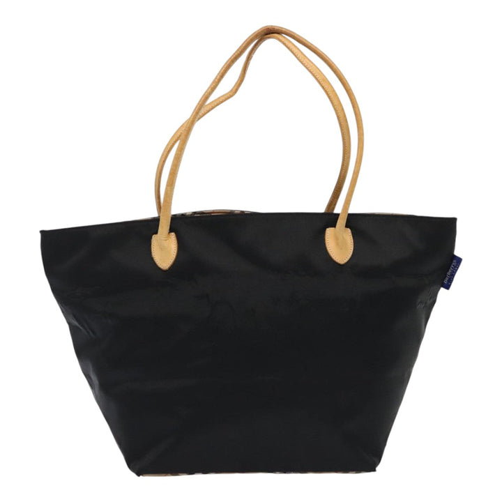 BurberrySs Nova Check Hand Bag Canvas 2Set Beige Black Auth ti1995