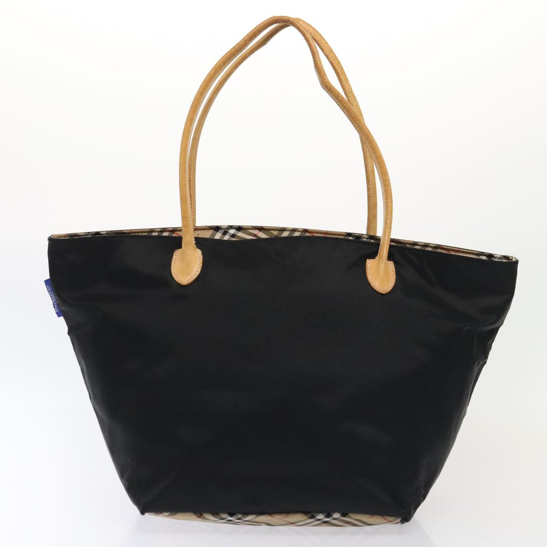 BurberrySs Nova Check Hand Bag Canvas 2Set Beige Black Auth ti1995