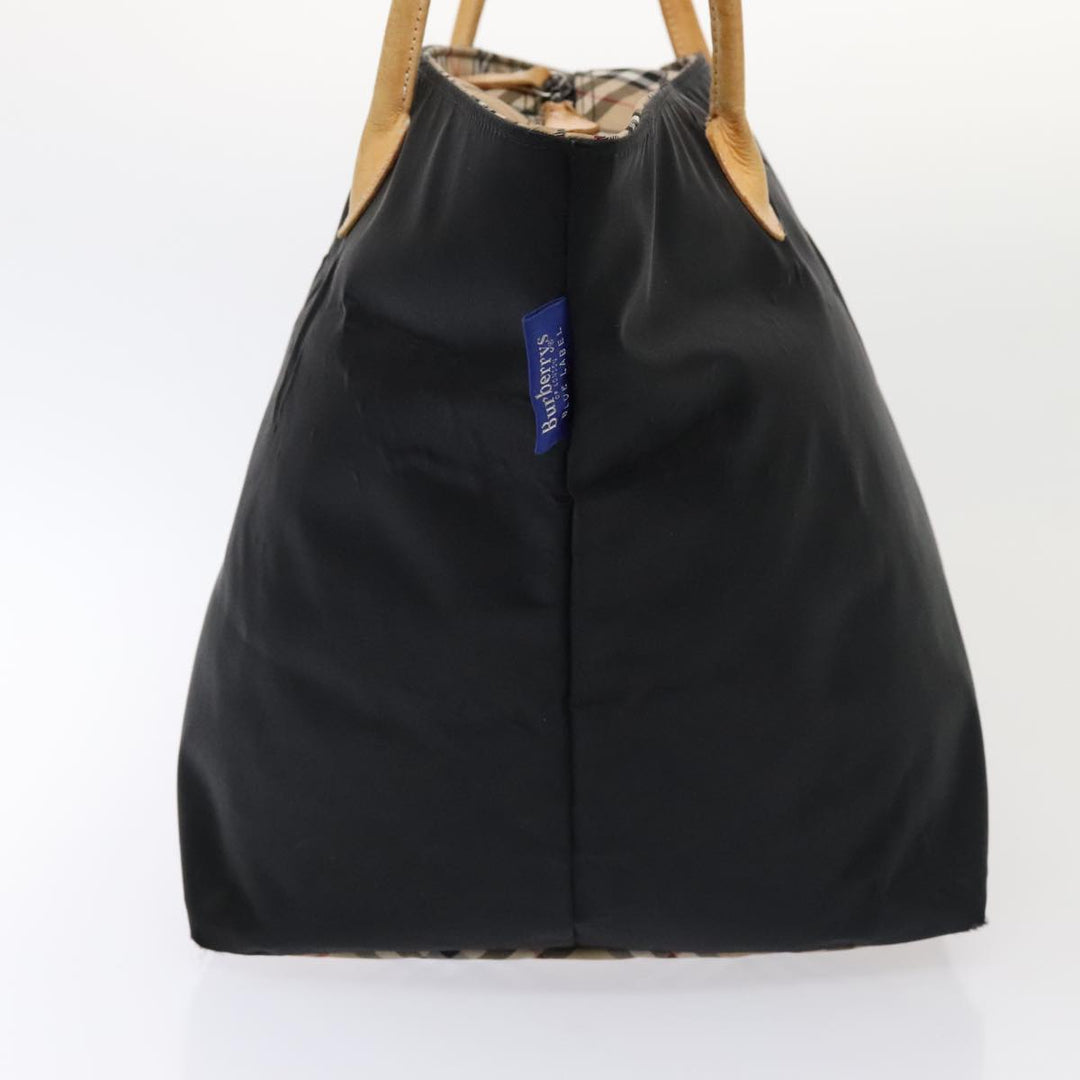 BurberrySs Nova Check Hand Bag Canvas 2Set Beige Black Auth ti1995