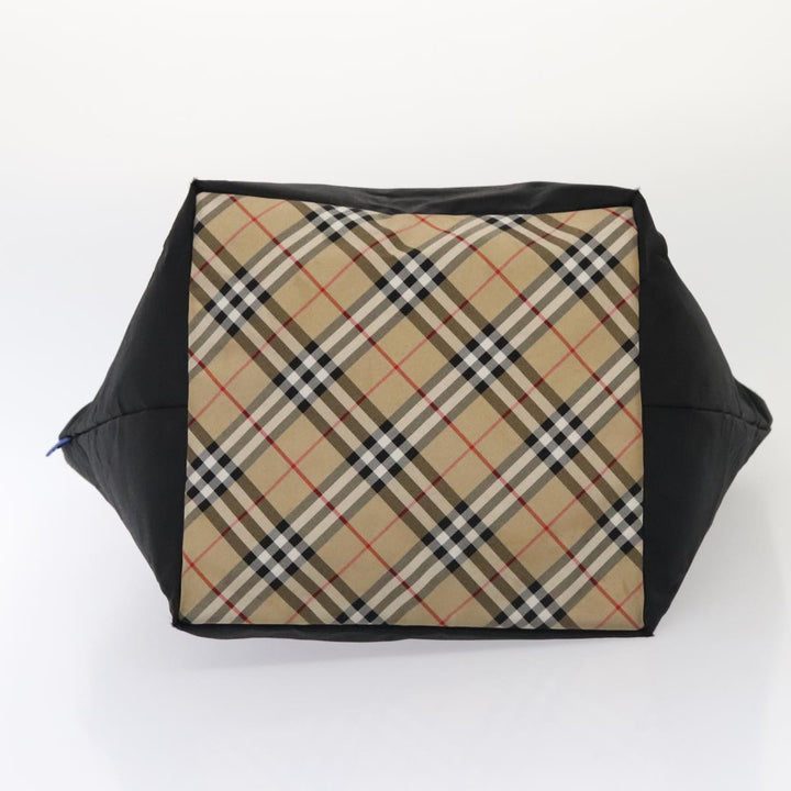 BurberrySs Nova Check Hand Bag Canvas 2Set Beige Black Auth ti1995