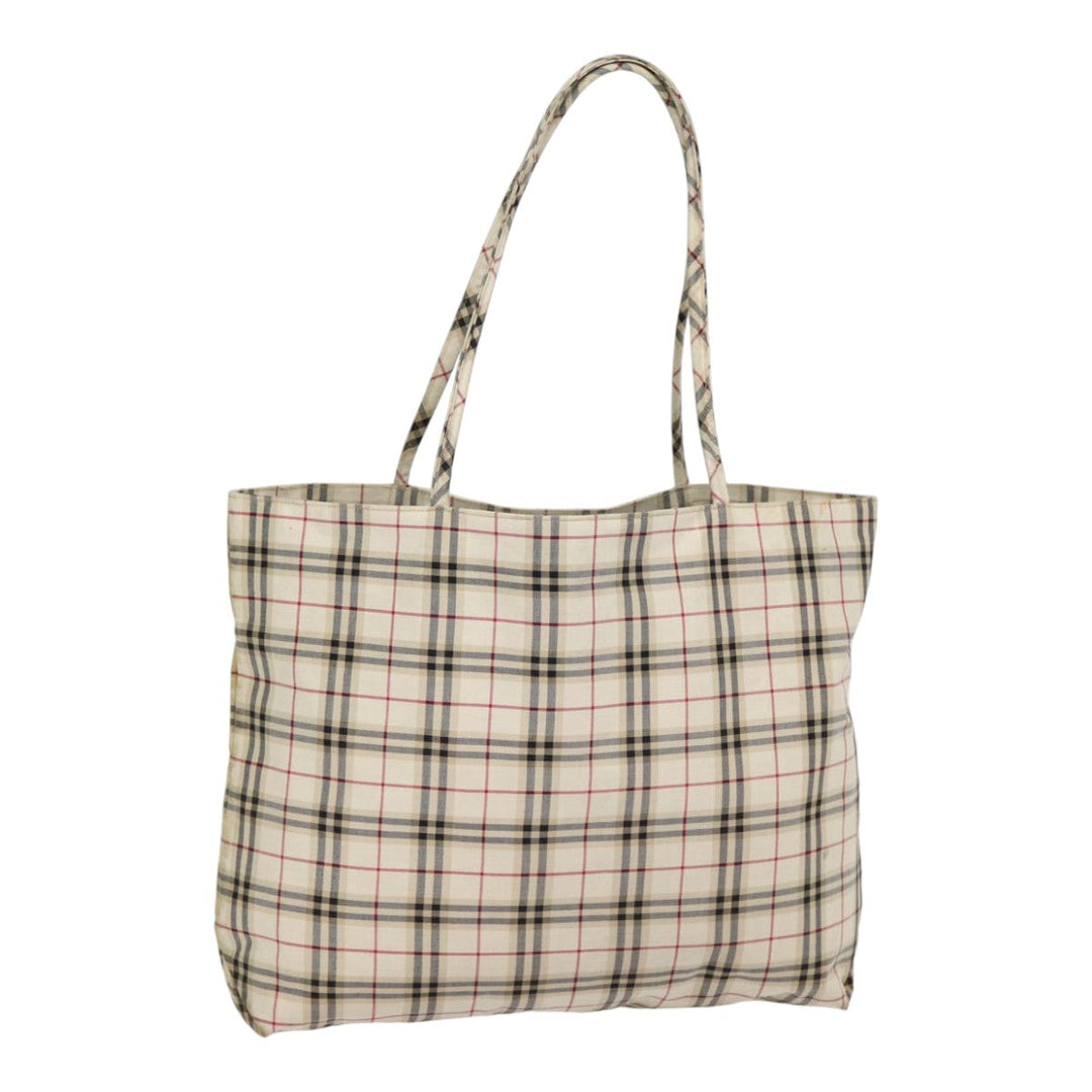 Burberry Nova Check Tote Bag Canvas Beige Auth ti2000