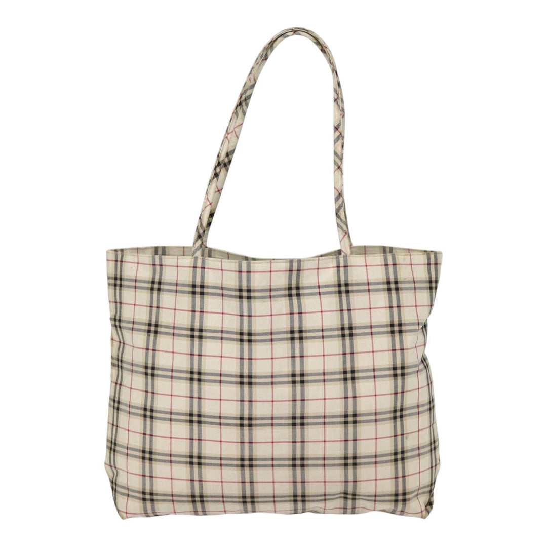 Burberry Nova Check Tote Bag Canvas Beige Auth ti2000