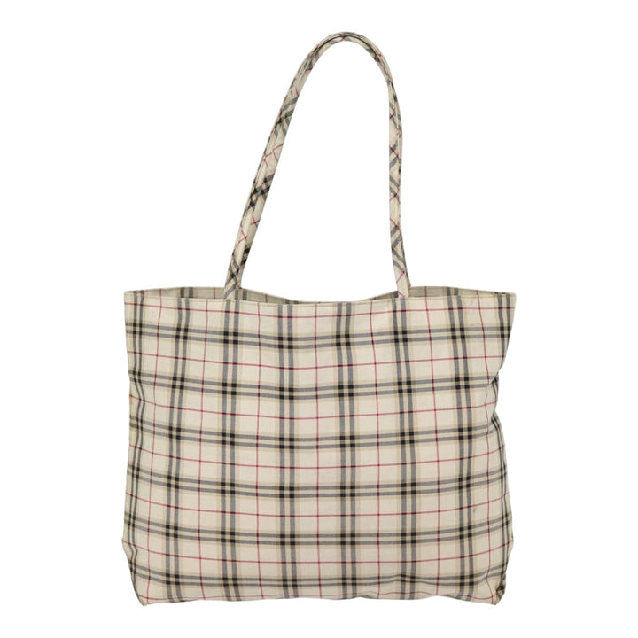 Burberry Nova Check Tote Bag Canvas Beige Auth ti2000