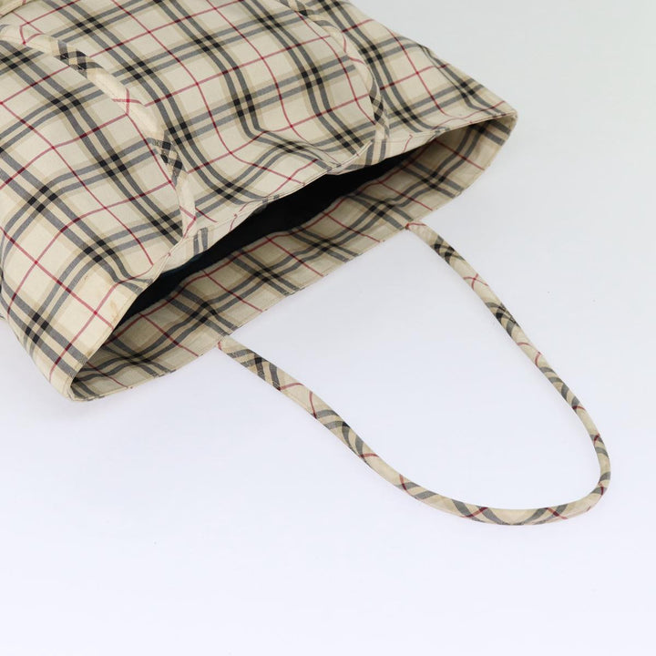 Burberry Nova Check Tote Bag Canvas Beige Auth ti2000