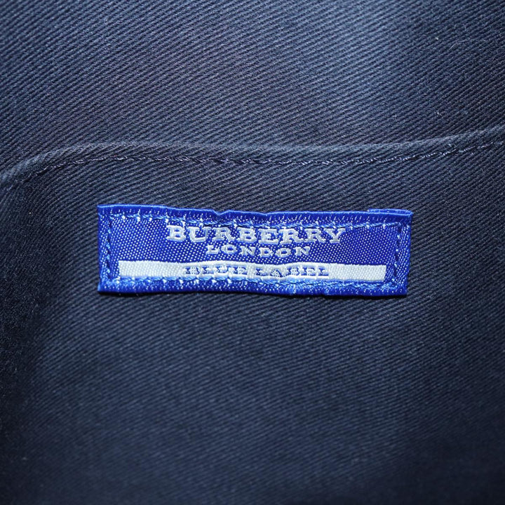 Burberry Nova Check Blue Label Hand Bag Canvas Navy Beige Auth ti2002