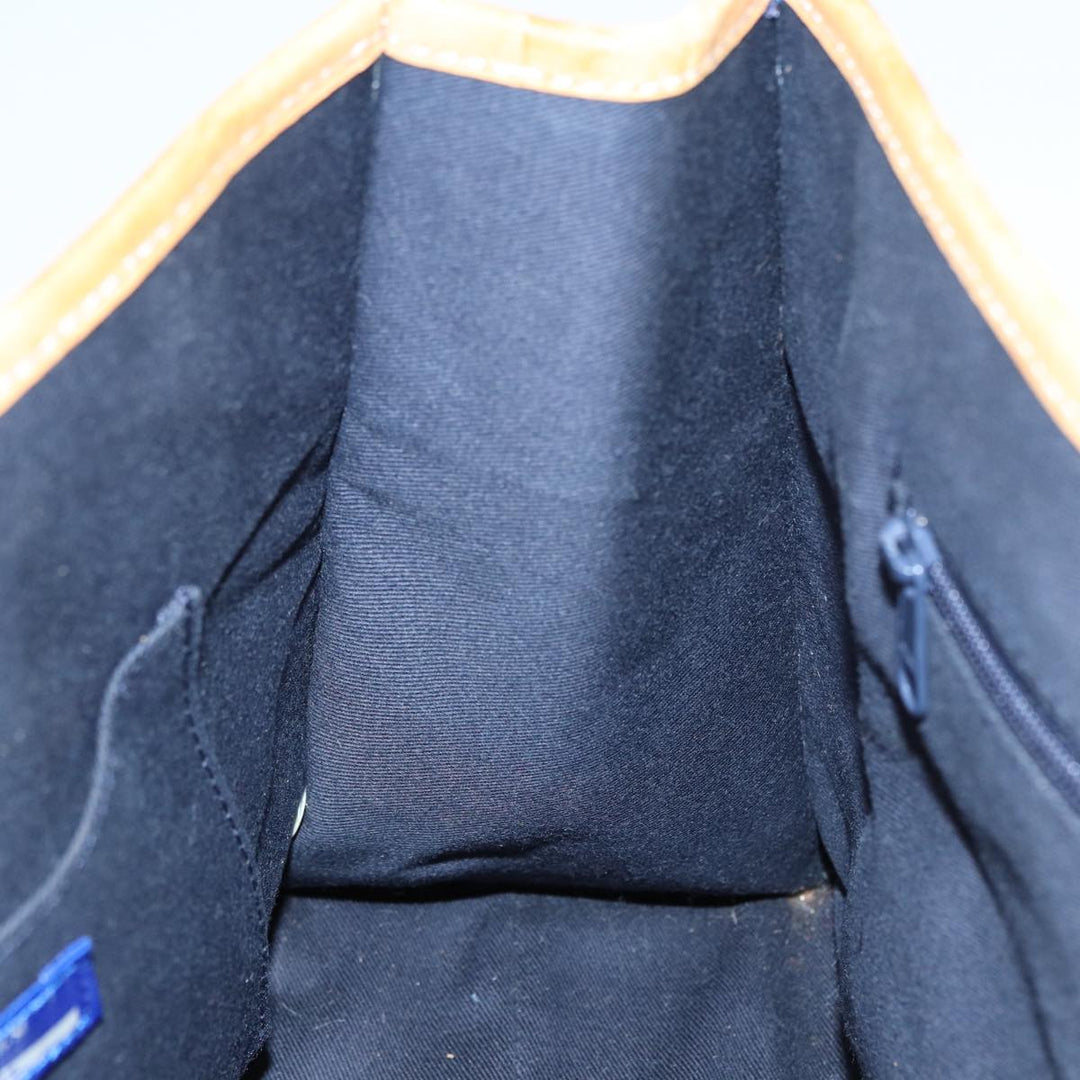 Burberry Nova Check Blue Label Hand Bag Canvas Navy Beige Auth ti2002