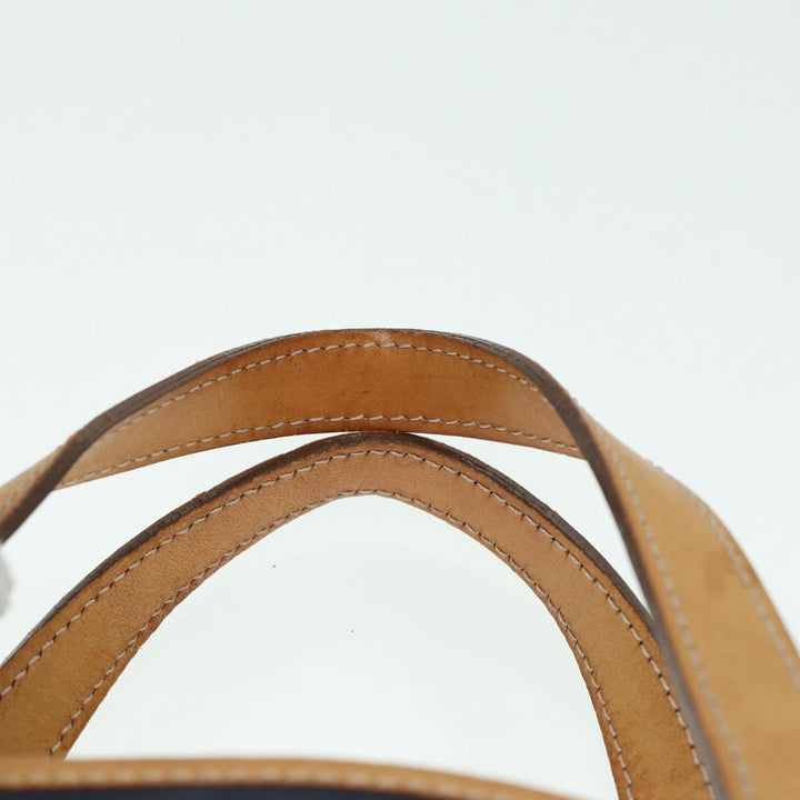 Burberry Nova Check Blue Label Hand Bag Canvas Navy Beige Auth ti2002