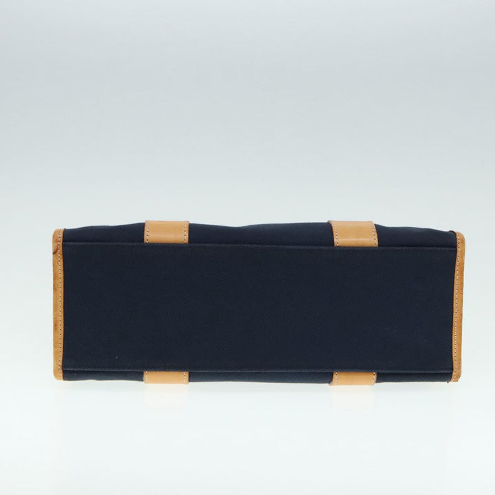 Burberry Nova Check Blue Label Hand Bag Canvas Navy Beige Auth ti2002