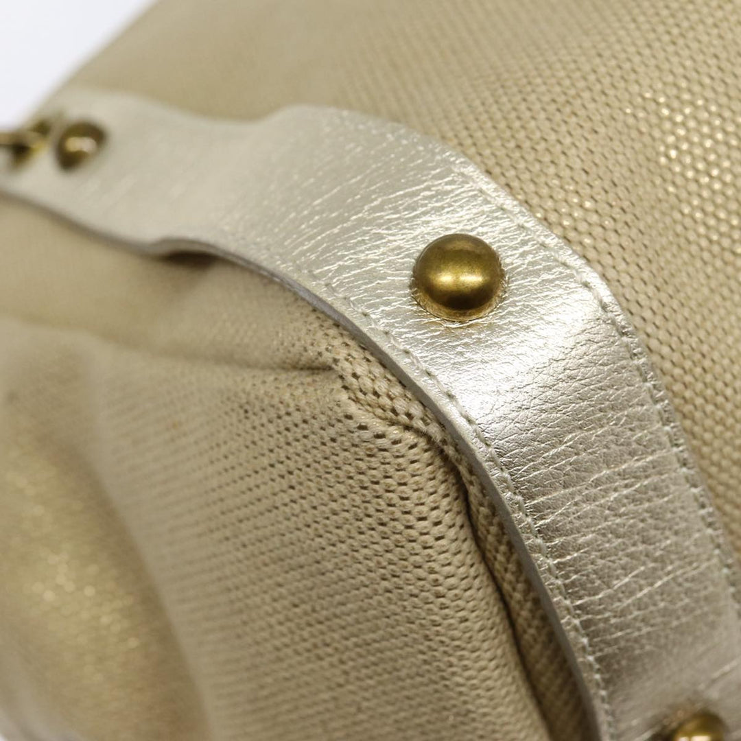 Burberry Blue Label Shoulder Bag Leather Beige Gold Auth ti2004