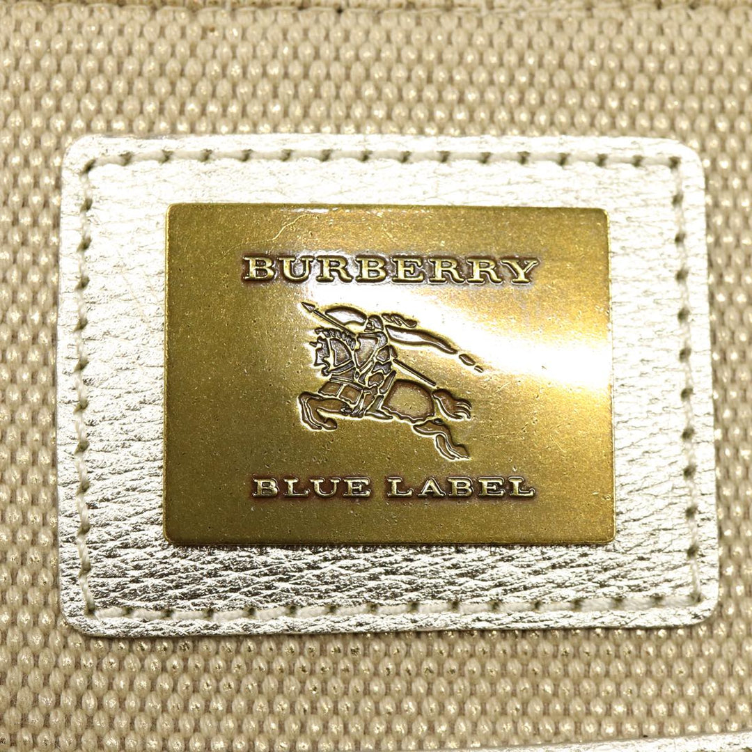 Burberry Blue Label Shoulder Bag Leather Beige Gold Auth ti2004