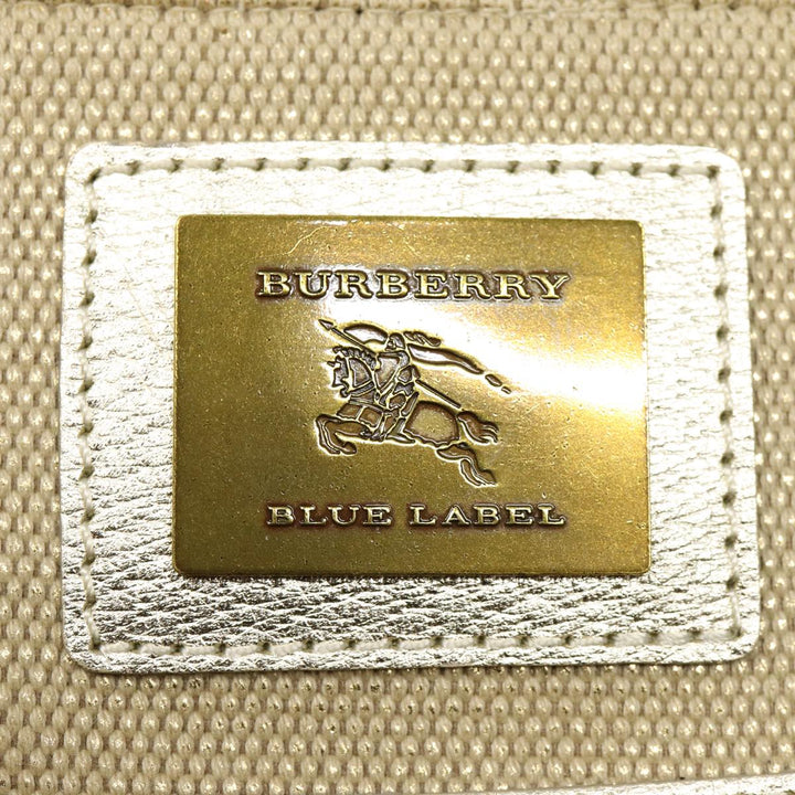Burberry Blue Label Shoulder Bag Leather Beige Gold Auth ti2004