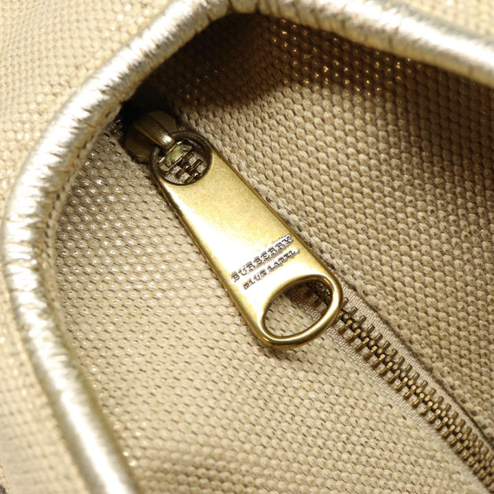 Burberry Blue Label Shoulder Bag Leather Beige Gold Auth ti2004