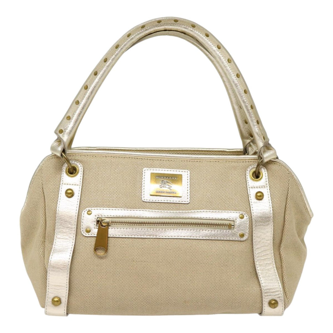 Burberry Blue Label Shoulder Bag Leather Beige Gold Auth ti2004