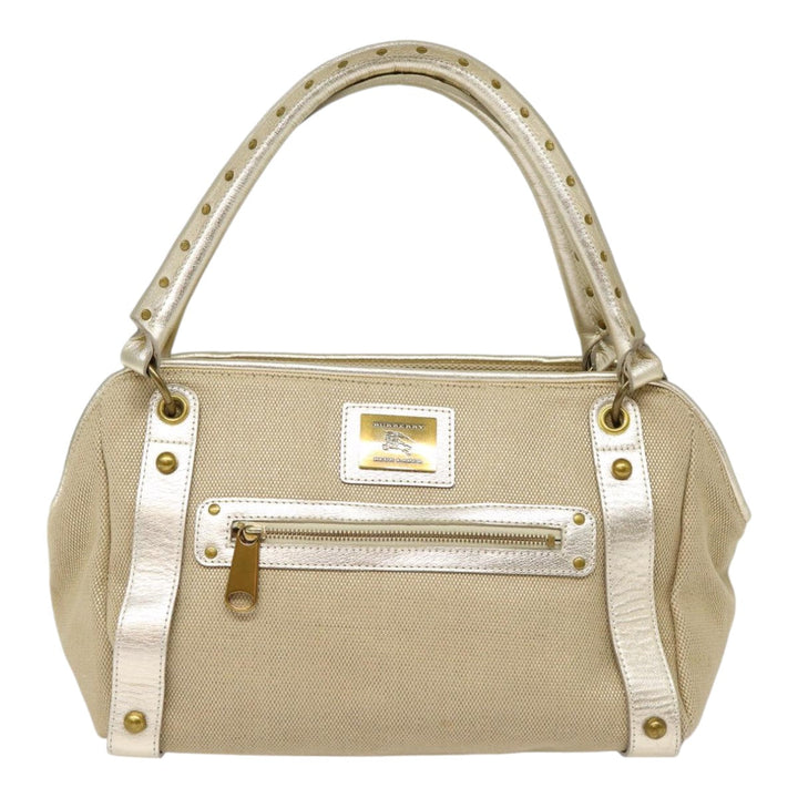 Burberry Blue Label Shoulder Bag Leather Beige Gold Auth ti2004