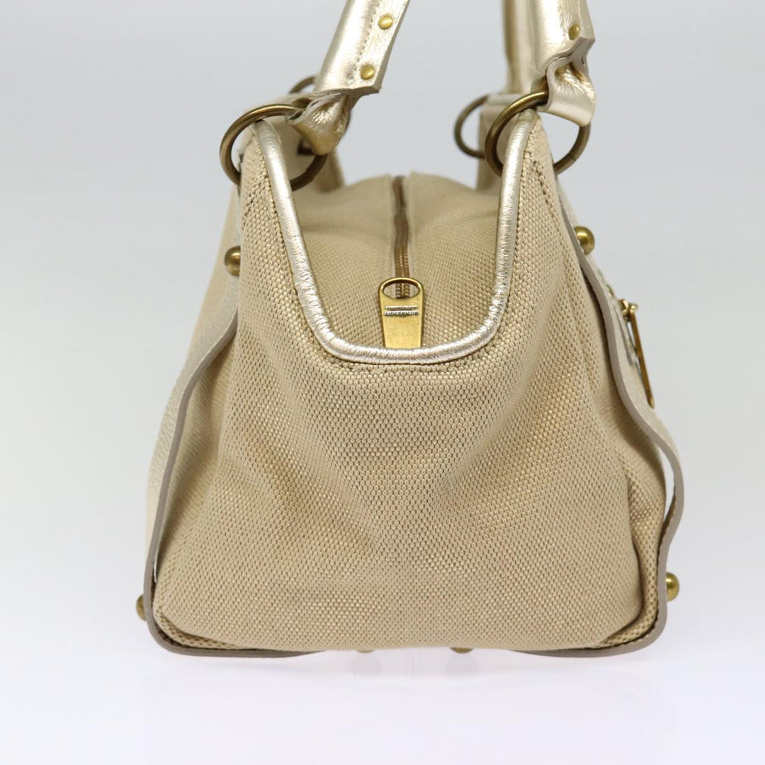 Burberry Blue Label Shoulder Bag Leather Beige Gold Auth ti2004