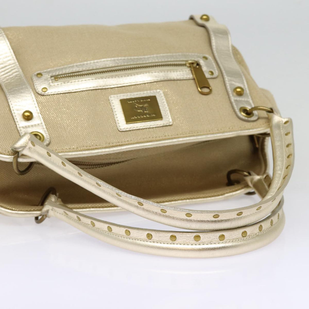 Burberry Blue Label Shoulder Bag Leather Beige Gold Auth ti2004