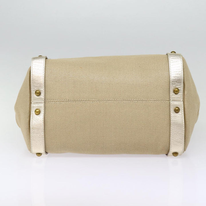Burberry Blue Label Shoulder Bag Leather Beige Gold Auth ti2004