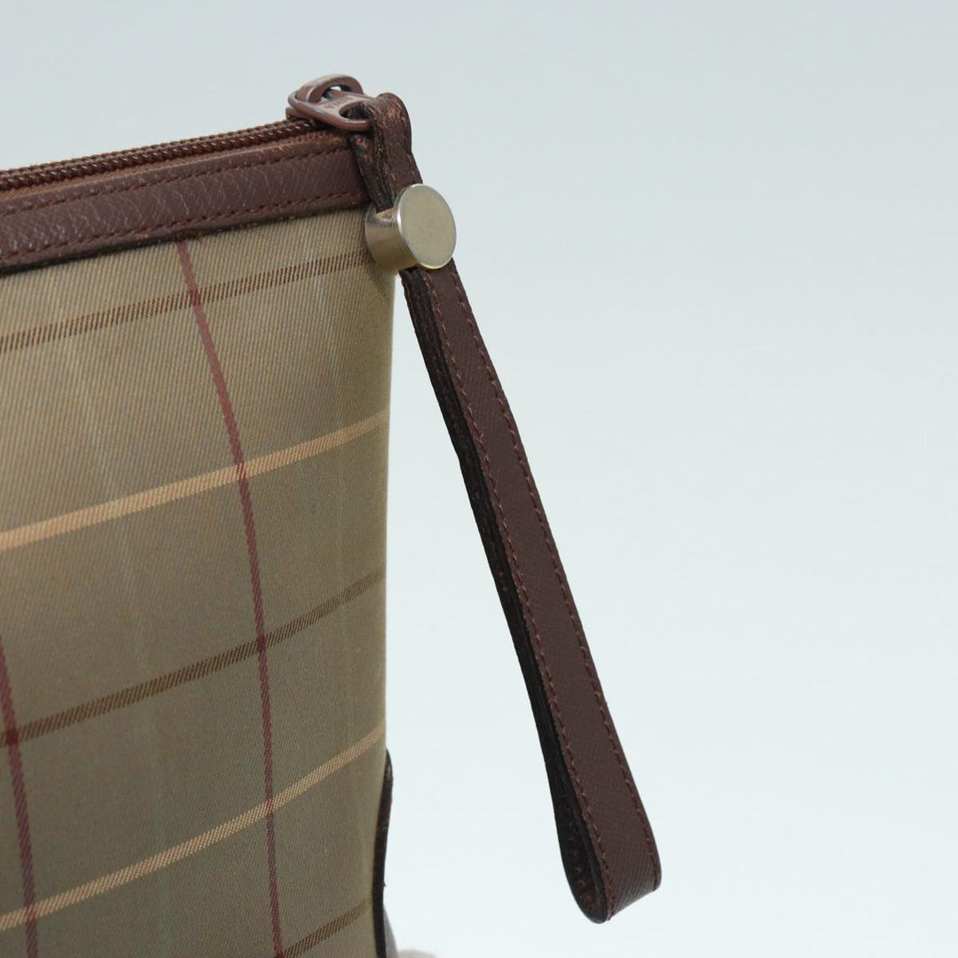 BurberrySs Nova Check Clutch Bag Canvas Beige Auth ti2016
