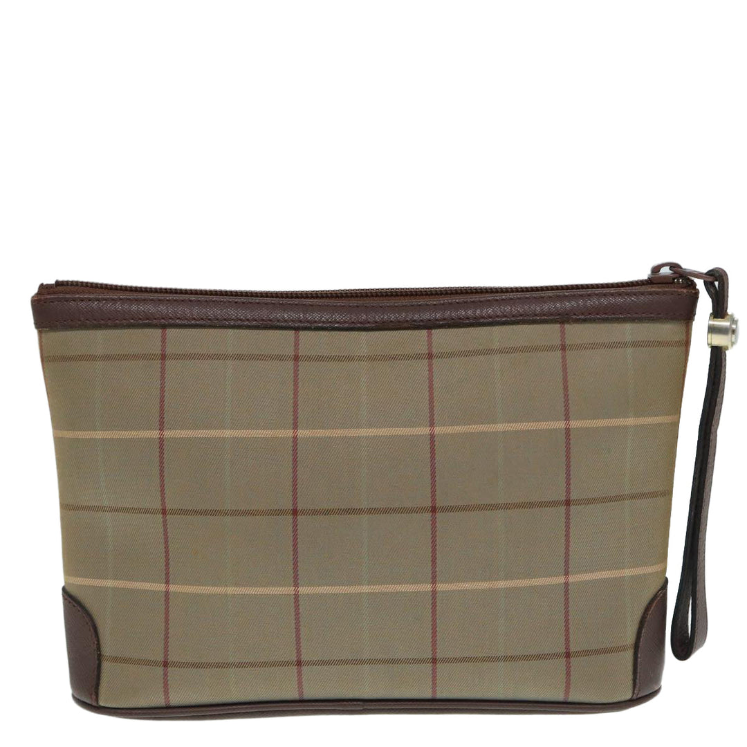 BurberrySs Nova Check Clutch Bag Canvas Beige Auth ti2016