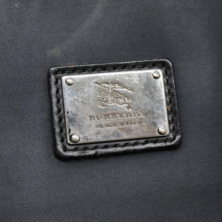 Burberry Black label Hand Bag Nylon Black Silver Auth ti2017