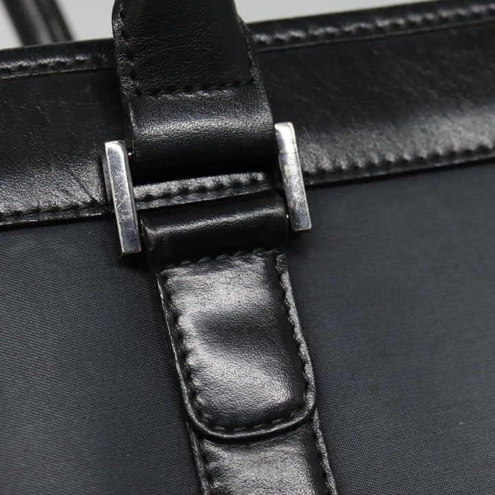 Burberry Black label Hand Bag Nylon Black Silver Auth ti2017
